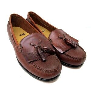 G.H. Bass & Co. Jackie Brown Leather Tassel Loafers Size 7